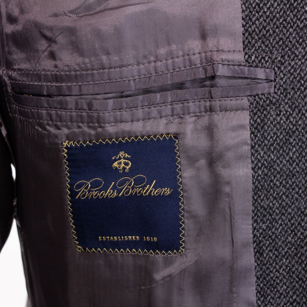 Brooks Brothers Mens 39R Gray Wool Sport Coat 2 Button - Picture 8 of 9